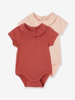 Babymode-Shirts & Rollkragenpullover-Bodyshirts-2er-Pack Baby Kurzarm-Bodys, Rüschenkragen Oeko-Tex®