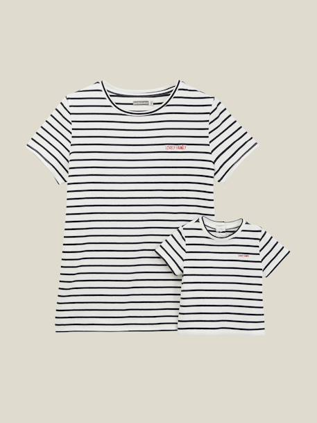 Geschenk-Set: T-Shirts für Baby & Mama - weiß/blau gestreift - 2