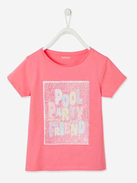 Mädchen T-Shirt, Wende-Pailletten - rosa - 1