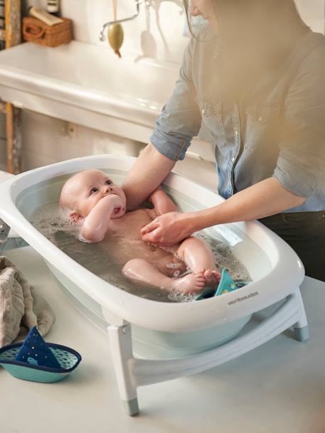 Faltbare Baby Badewanne EASY TUB - aqua/weiß - 1