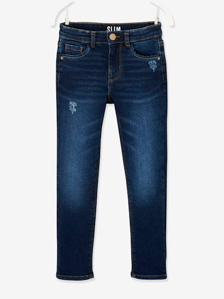 Mädchen Slim-Fit-Jeans WATERLESS, Hüftweite COMFORT - blue stone+dark blue+grau+schwarz - 7