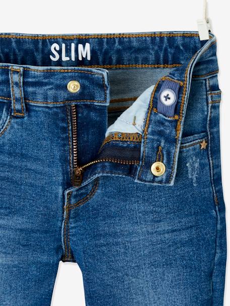 Mädchen Slim-Fit-Jeans WATERLESS, Hüftweite COMFORT - blue stone+dark blue+grau+schwarz - 4