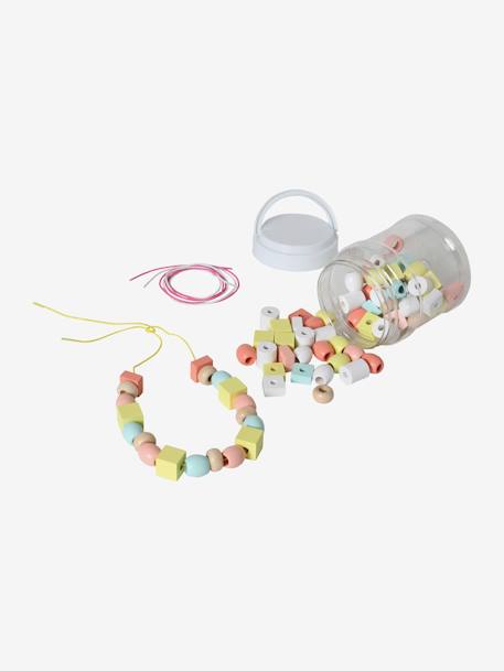 Kinder Fädel-Set, 85 Perlen aus Holz FSC® - mehrfarbig+mehrfarbig - 5