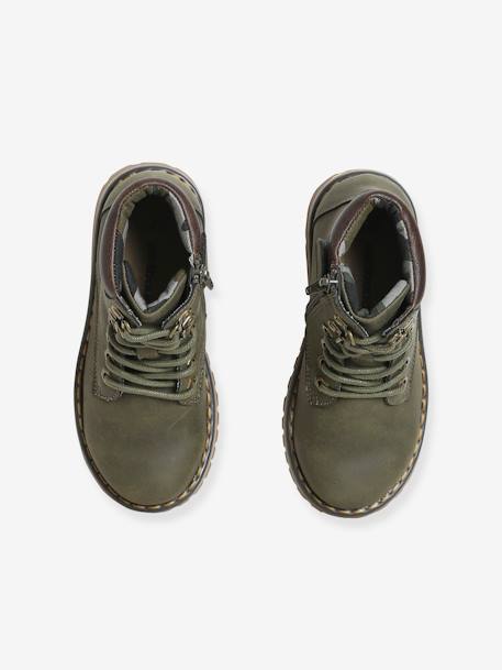 Jungen Schnürboots mit Reißverschluss - dunkelkhaki - 4