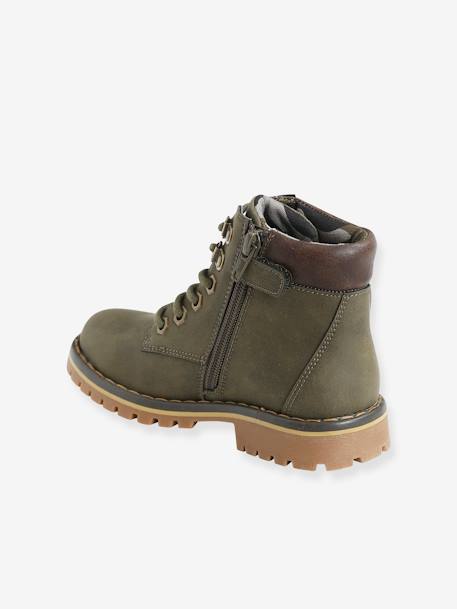 Jungen Schnürboots mit Reißverschluss - dunkelkhaki - 3