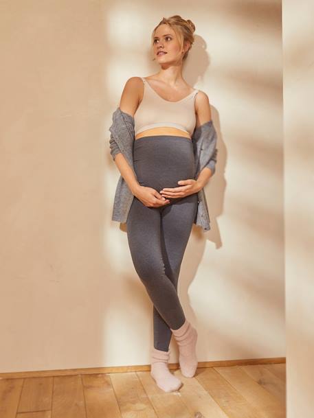 Nahtlose Leggings für die Schwangerschaft Oeko Tex® - grau+schwarz - 5