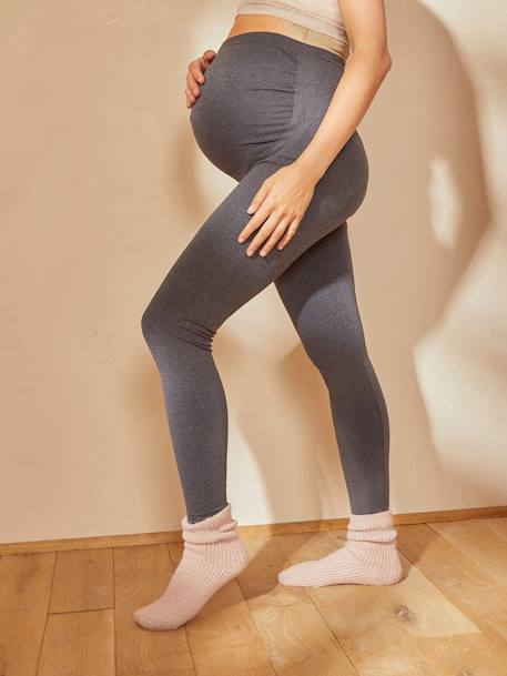 Nahtlose Leggings für die Schwangerschaft Oeko Tex® - grau+schwarz - 6