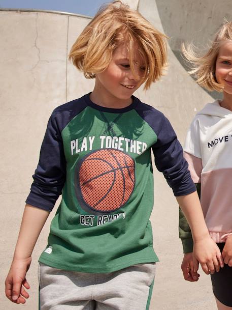 Jungen Sport-Shirt, Basketball - grün - 1