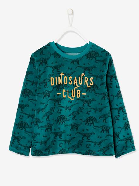 Jungen Schlafanzug, Dino - grün bedruckt - 2