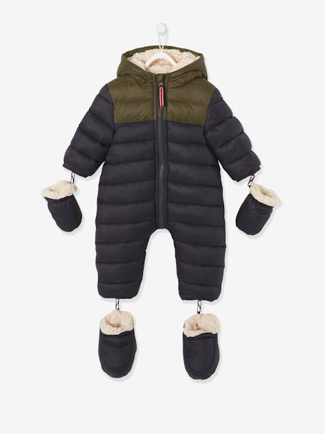 Gesteppter Baby Overall, Recycling-Polyester - nachtblau - 1