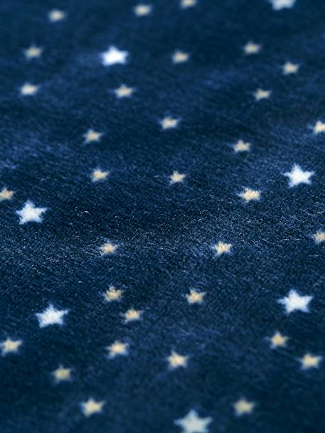 Baby Decke mit Sternen, Mikrofaser Oeko-Tex - dunkelblau polarstern+hellgrau - 4