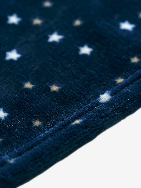 Baby Decke mit Sternen, Mikrofaser Oeko-Tex - dunkelblau polarstern+hellgrau - 2