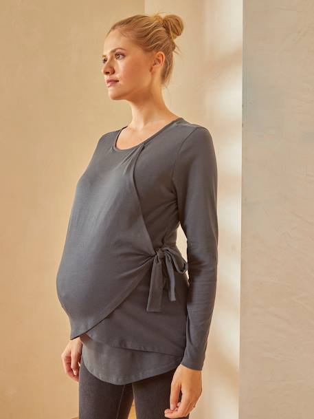 Shirt für Schwangerschaft und Stillzeit, Lageneffekt Oeko Tex® - grün - 1