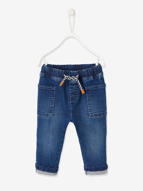 Baby Jeans, Schlupfbund Oeko Tex - dark blue+double stone - 1