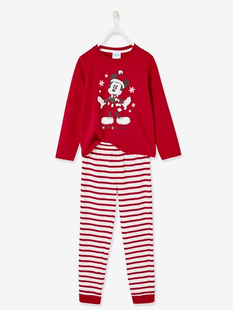Jungen Weihnachts-Schlafanzug Disney MICKY MAUS - rot/rot gestreift - 4