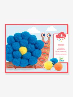 Spielzeug-Kreativität-Sticker, Collagen & Knetmasse-Bastel-Set Meine ersten Pompon-Collagen DJECO