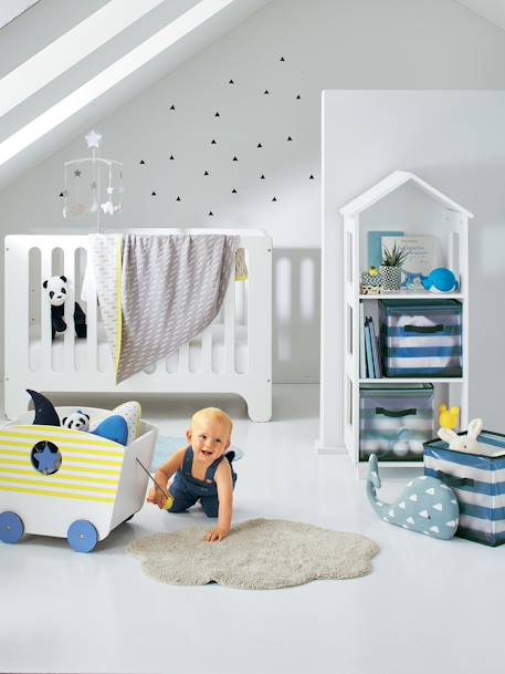 Kinderzimmer Teppich WOLKE - graublau+hellgrau+pudrig rosa+salbeigrün+senfgelb - 7