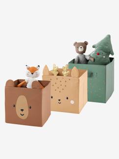 Kinderzimmer-Aufbewahrung-Boxen, Kisten & Körbe-3er-Set Kinderzimmer Aufbewahrungsboxen „Grüner Wald“