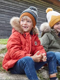 Jungenkleidung-Jacken & Mäntel-Jungen Steppjacke mit Kapuze, Recycling-Polyester