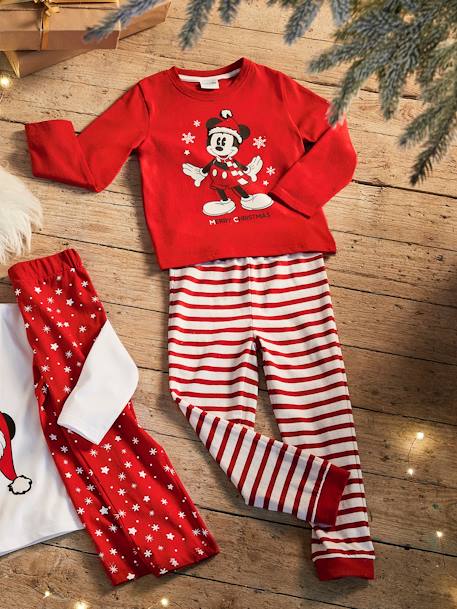 Jungen Weihnachts-Schlafanzug Disney MICKY MAUS - rot/rot gestreift - 1
