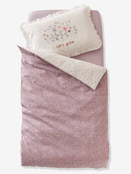 Baby Bettbezug ohne Kissenbezug PROVENCE, wendbar Oeko-Tex - wollweiß/violet - 1