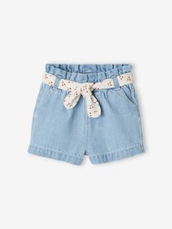 -Baby Paperbag-Shorts mit Stoffgürtel