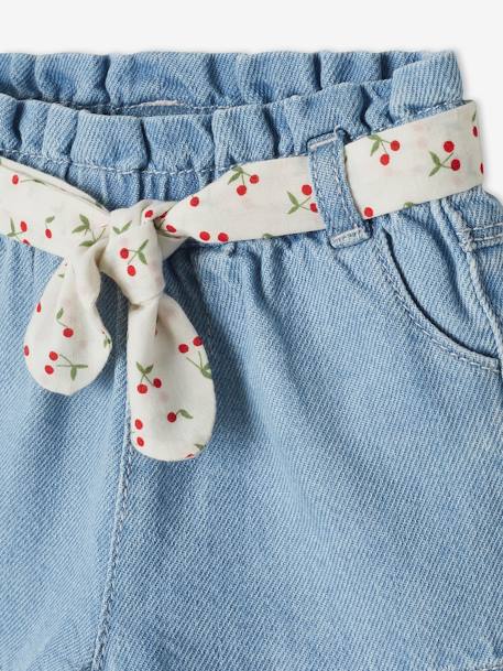 Baby Paperbag-Shorts mit Stoffgürtel - bleached - 7