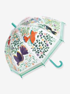 Jungenkleidung-Accessoires-Sonstige-Transparenter Kinder Regenschirm ,,Blumen und Vögel" DJECO