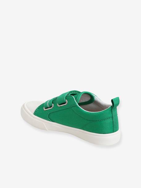Jungen Stoff-Sneakers mit Klettverschluss - grün+marine/grau - 3