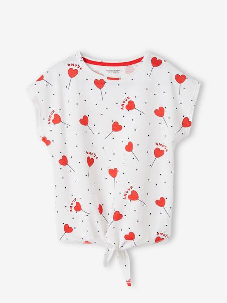 Mädchen T-Shirt - khaki+weiß/rot+wollweiß+zartrosa/kirschen+erdbeeren - 8