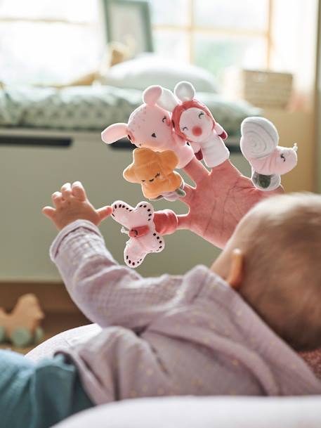 Baby Stoffbuch mit Plüschtieren ROSA WELT - mehrfarbig - 9