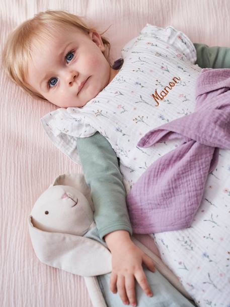 Ärmelloser Baby Schlafsack PROVENCE Oeko-Tex personalisierbar - wollweiß/mehrfarbig - 4
