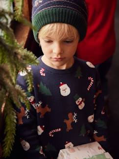 -Jungen Weihnachts-Pullover, Jacquard-Motive Oeko-Tex
