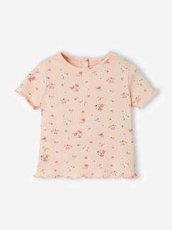 Geripptes Baby T-Shirt mit Blumenprint -  - [numero-image]