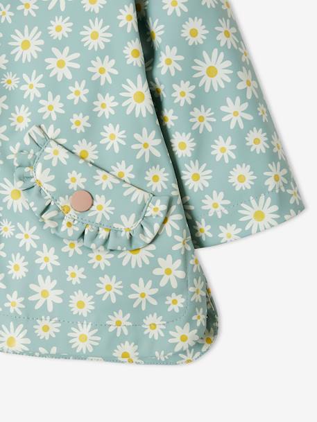 Mädchen Baby Regenjacke - aquamarin gänseblümchen - 5