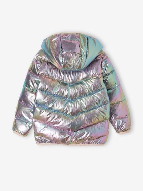 Mädchen Light-Steppjacke mit Glanzeffekt - regenfarben metallic+wollweiß - 3