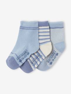 Günstige Mehrstück-Packungen-Babymode-Socken & Strumpfhosen-3er-Pack Jungen Baby Socken mit Streifen BASIC Oeko-Tex