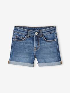 Shirts & Shorts-Maedchenkleidung-Shorts & Bermudas-Mädchen Jeansshorts mit Umschlag BASIC Oeko-Tex