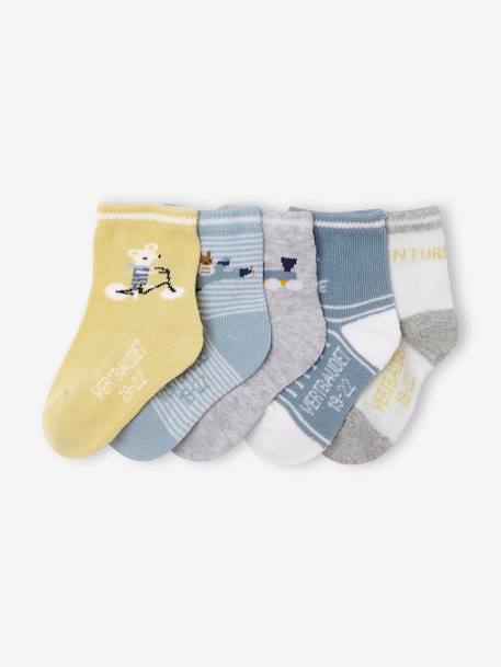 5er-Pack Jungen Baby Socken mit Motiven  Oeko-Tex® - pack blau - 1