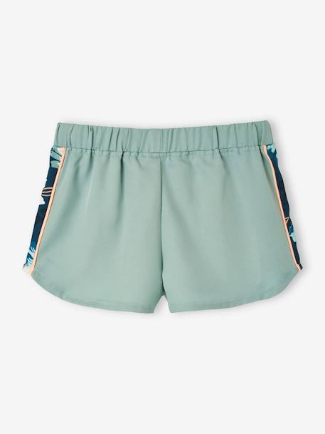 Mädchen Sport-Shorts mit geblümtem Einsatz - aquamarin - 4