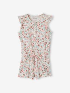 Maedchenkleidung-Schlafanzüge & Nachthemden-Kurzer Mädchen Schlaf-Overall, Blumen Oeko-Tex®