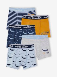 Jungenkleidung-Unterwäsche & Socken-Unterhosen & Boxershorts-5er-Pack Jungen Boxershorts, Wale Oeko-Tex®
