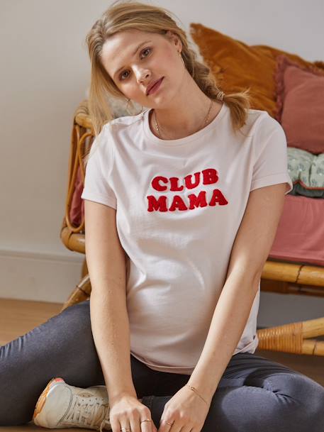 Bio-Kollektion: T-Shirt für Schwangerschaft & Stillzeit CLUB MAMA, personalisierbar - anthrazit+blau+rosa+Terrakotta - 18