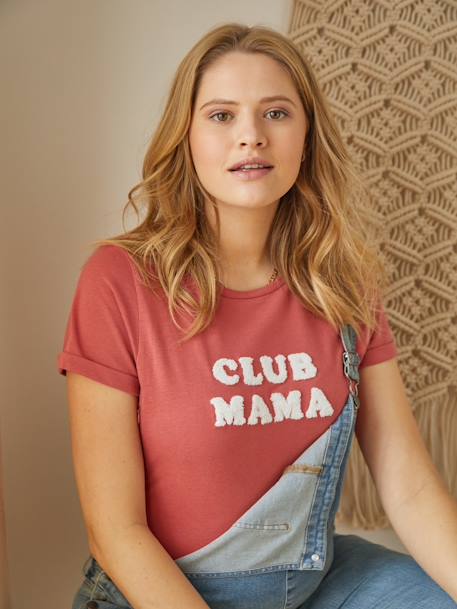 Bio-Kollektion: T-Shirt für Schwangerschaft & Stillzeit CLUB MAMA, personalisierbar - anthrazit+blau+rosa+Terrakotta - 27