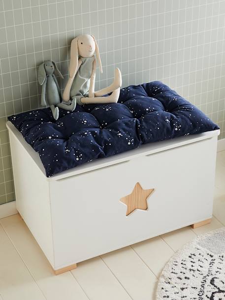 Kinderzimmer Kissen für Sitzbank oder Truhe - nachtblau polarstern+senfgelb ethnomuster - 4