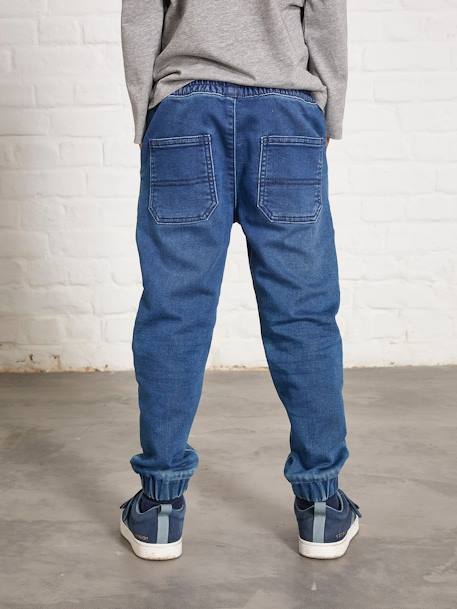 Jungen Sweathose, Jeans-Optik Oeko-Tex - blue stone+dark blue+grau - 8