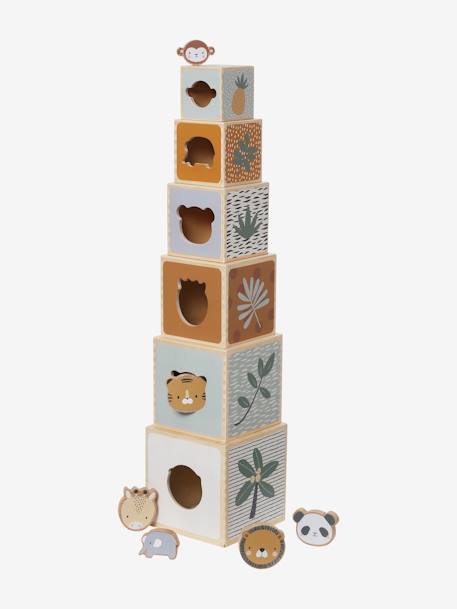 Baby Stapelturm mit Steckspiel aus Holz FSC® - mehrfarbig/das süße leben+mehrfarbig/pandafreunde+mehrfarbig/waldfreunde - 8