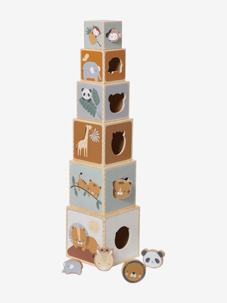 Baby Stapelturm mit Steckspiel aus Holz FSC® - mehrfarbig/das süße leben+mehrfarbig/pandafreunde+mehrfarbig/waldfreunde - 7