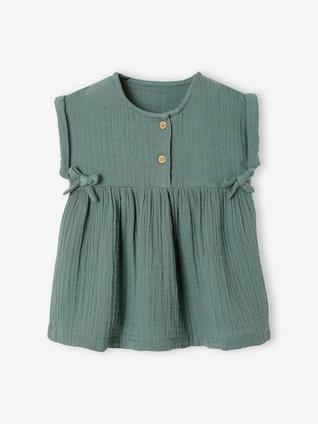 Mädchen Baby Kleid, Musselin - grün - 1