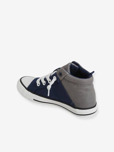 Jungen Stoff-Sneakers mit Gummizug - blau+khaki bedruckt - 3